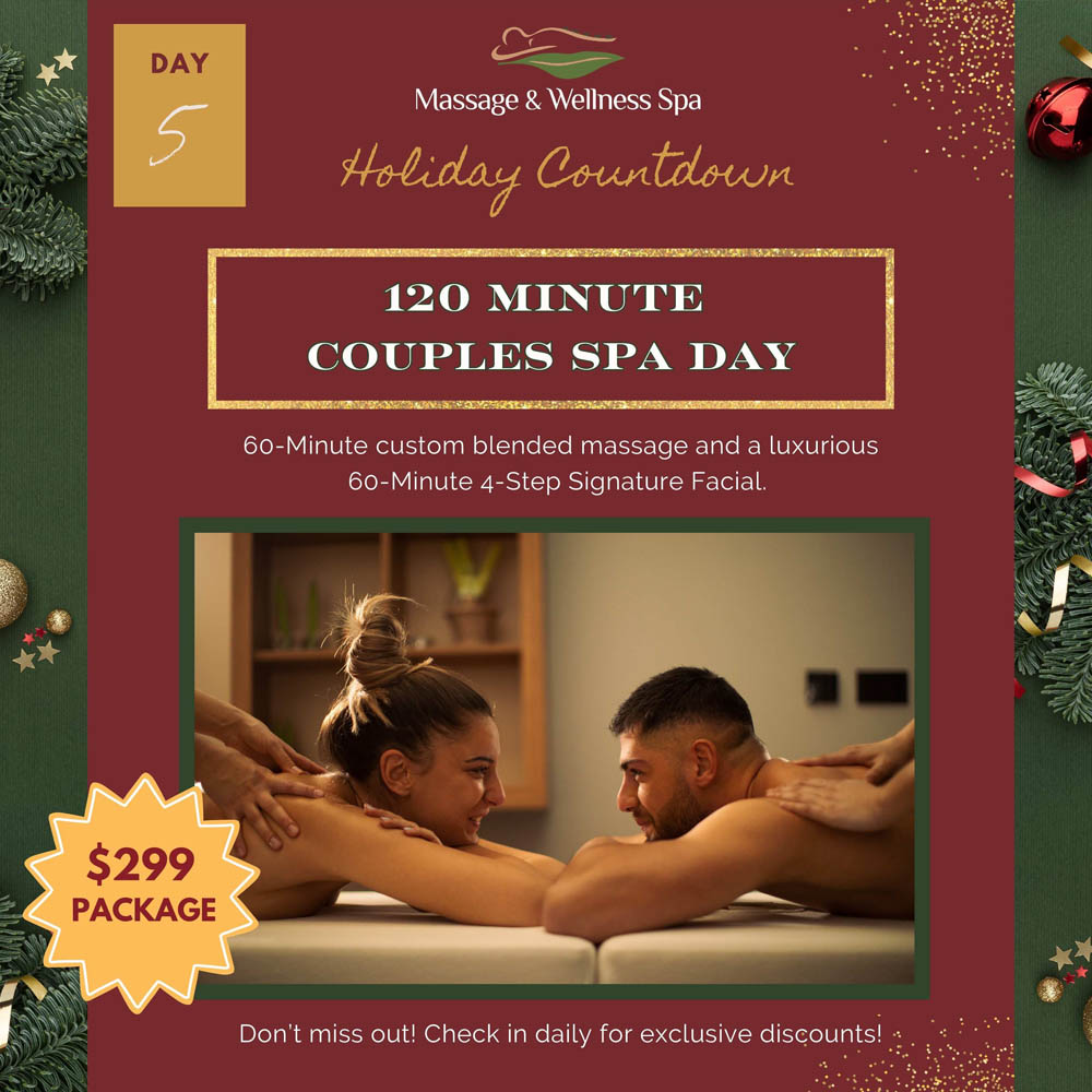 holiday deals 2023, day 5, 120 minute couples spa day